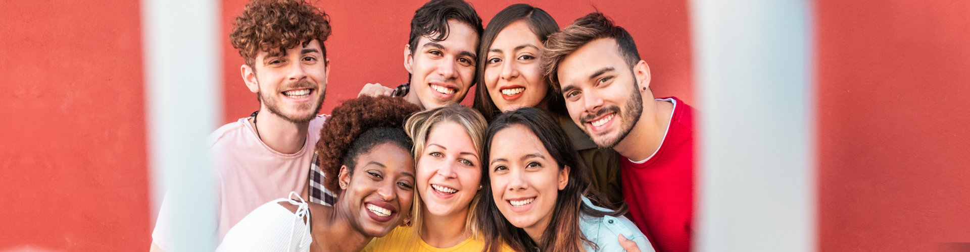 young volunteers smiling