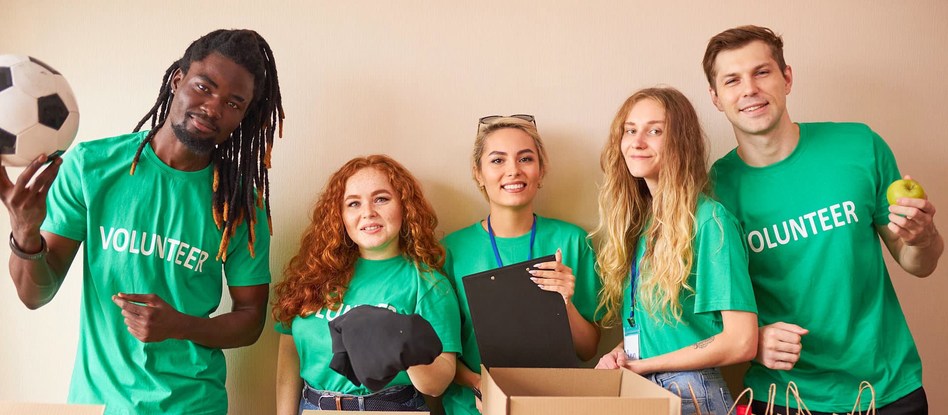 volunteers smiling